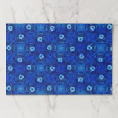 青カッコいいモダン悪のアイパターンのデジタルアート ペーパーパッド (正面)