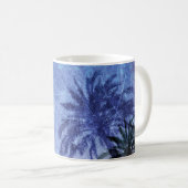 青カッコいいモダン自然デザイン芸術 コーヒーマグカップ (正面右)