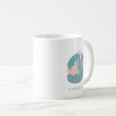 青カッコいい抽象芸術モダニズムパーソナライズされた コーヒーマグカップ (正面右)