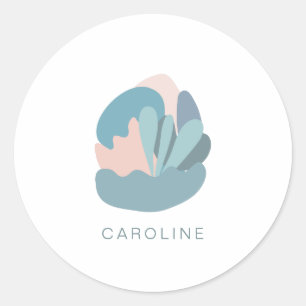 青カッコいい抽象芸術モダニズムパーソナライズされた ラウンドシール