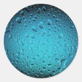 青カッコいい水が滴る ラウンドシール (正面)