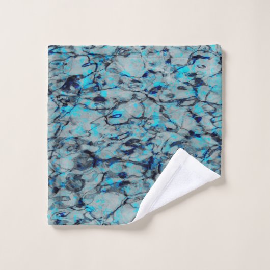 青カッコいい水モダン色のデジタルアート ウォッシュタオル (ウォッシュタオル)