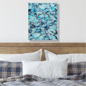 青カッコいい水モダン色のデジタルアート キャンバスプリント (インサイチュ (寝室))
