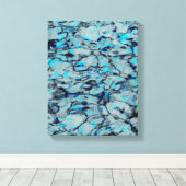 青カッコいい水モダン色のデジタルアート キャンバスプリント (インサイチュ (ウッドフロア))