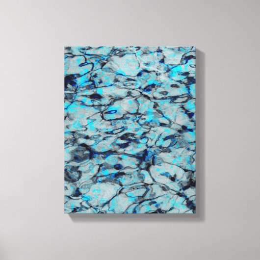 青カッコいい水モダン色のデジタルアート キャンバスプリント (正面)