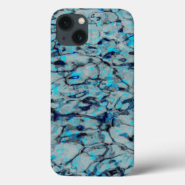 青カッコいい水モダン色のデジタルアート iPhone 13ケース