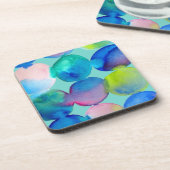 青カッコいい水彩抽象芸術 コースター (左側)