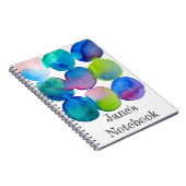 青カッコいい水彩抽象芸術 ノートブック (右側)