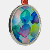 青カッコいい水彩抽象芸術 メタルオーナメント (右)