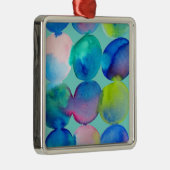 青カッコいい水彩抽象芸術 メタルオーナメント (右)