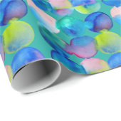 青カッコいい水彩抽象芸術 ラッピングペーパー (ロールコーナー)
