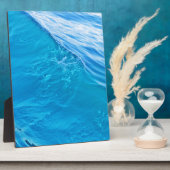 青カッコいい水波 フォトプラーク (側面)