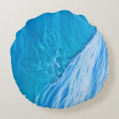 青カッコいい水波 ラウンドクッション (裏面)
