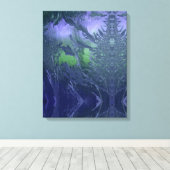 青カッコいい氷  キャンバスプリント (インサイチュ (ウッドフロア))