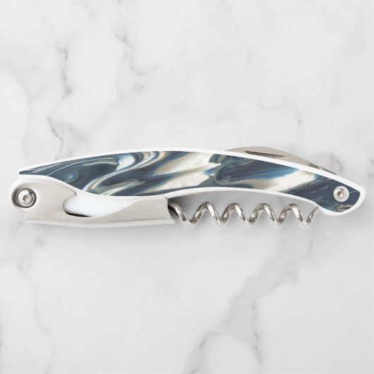 青カッコいい炎 ソムリエナイフ (正面)