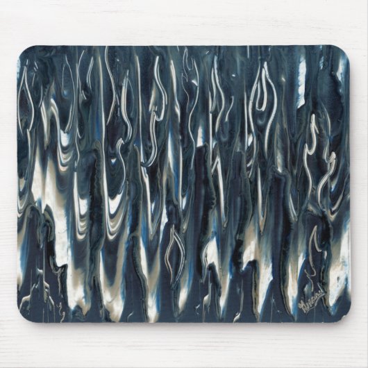 青カッコいい炎 マウスパッド (正面)