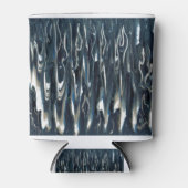 青カッコいい炎 缶クーラー (正面)