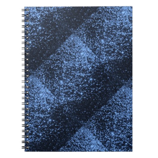 青カッコいい王室の黒輝きグリッター背景P ノートブック (正面)