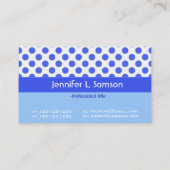 青カッコいい白水玉模様 名刺 (裏面)