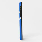 青カッコいい航海の白お洒落対角ストライプ線 Case-Mate iPhoneケース (裏面/左)