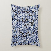 青カッコいい色のステンドグラス模様 アクセントクッション (正面(垂直))