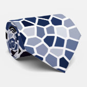 青カッコいい色のステンドグラス模様 ネクタイ (ロール)