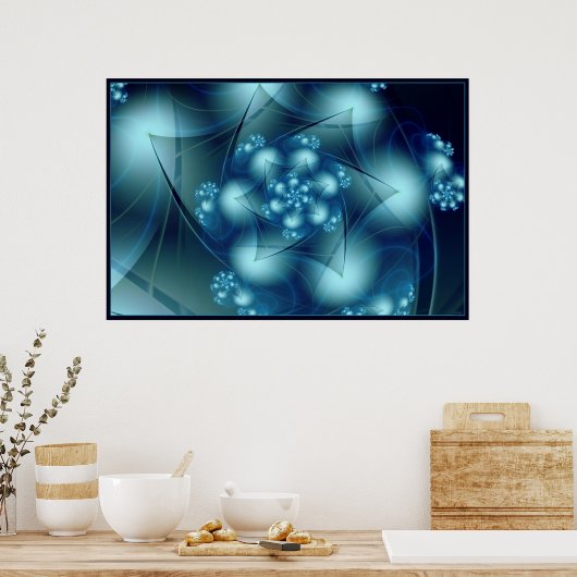 青カッコいい色 ポスター (キッチン)