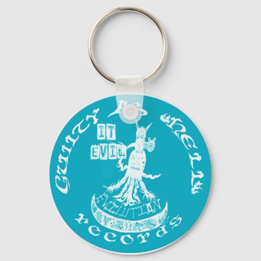 青カッコいい色「悪」 キーホルダー (正面)