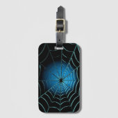 青カッコいい蜘蛛の巣 ラゲッジタグ (正面縦)