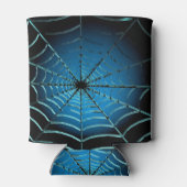 青カッコいい蜘蛛の巣 缶クーラー (裏面)