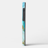 青カッコいい金ゴールドユニーク水色の旋回パターン Case-Mate iPhoneケース (裏面 / 左)