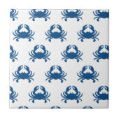 青カニのセラミックタイルのコースター タイル (正面)