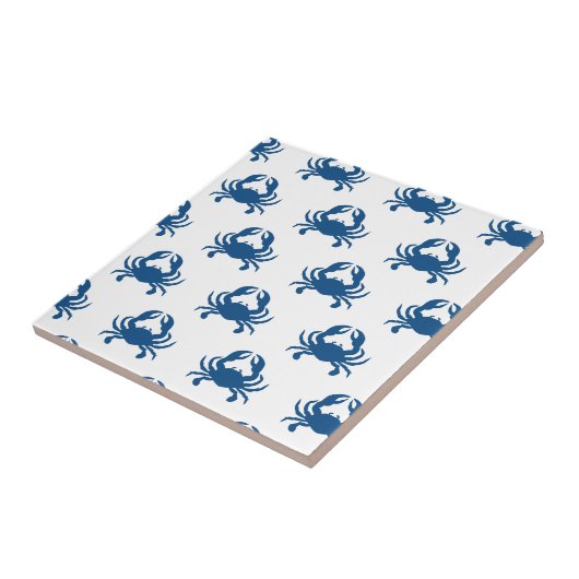 青カニのセラミックタイルのコースター タイル (側面)
