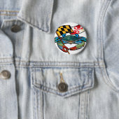 青カニのメリーランドの旗 缶バッジ (インサイチュ)