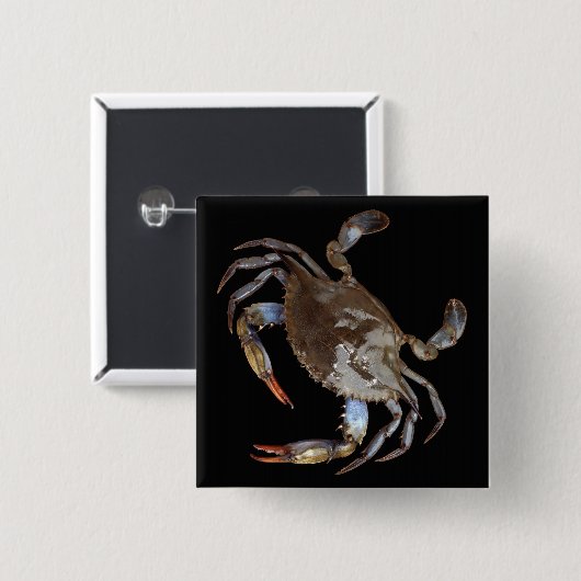 青カニ 缶バッジ (正面&裏面)