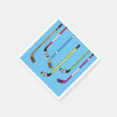 青カラフルいホッケースティックとパック スタンダードカクテルナプキン (角)