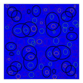 青カラフルい円 ポスター