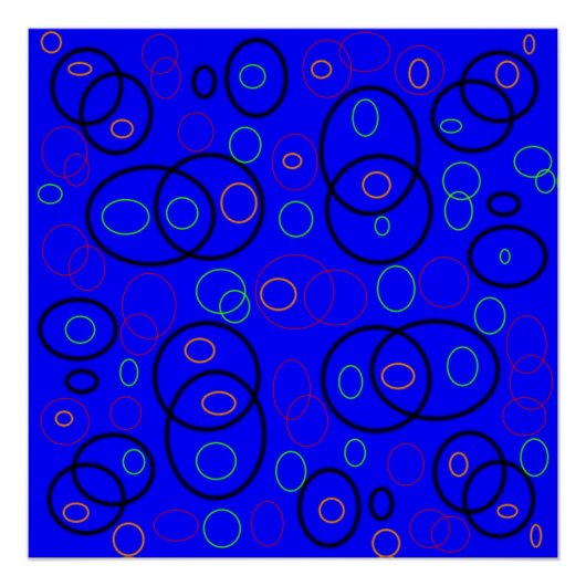 青カラフルい円 ポスター (正面)