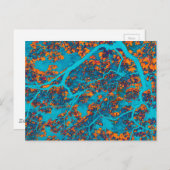 青カラフルとオレンジの木 ポストカード (正面/裏面)