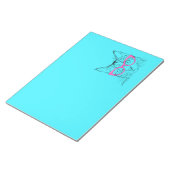 青カラフルとピンクのヒッスター猫 ノートパッド (アングル)