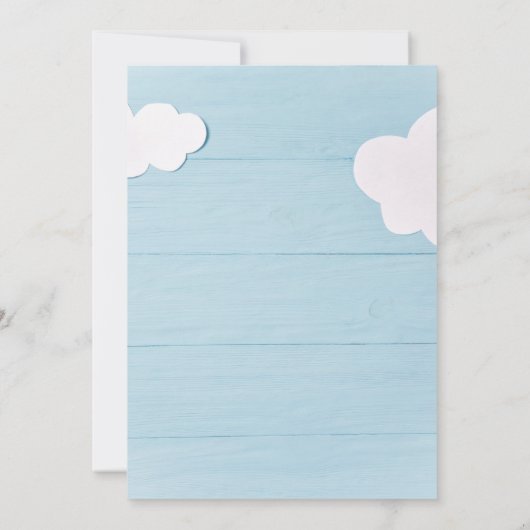 青カラフルとピンクの赤ちゃんシャワー招待状 招待状 (裏面)