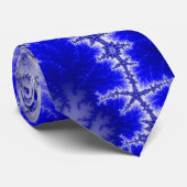 青カラフルと白のフラクタル ネクタイ (ロール)