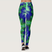 青カラフルと緑のフラクタル レギンス (裏面)