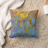 青カラフルと黄の抽象芸術装飾用クッション クッション (ブランケット)