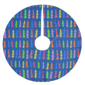 青カラフルのクリスマスツリー ブラッシュドポリエステルツリースカート (正面)