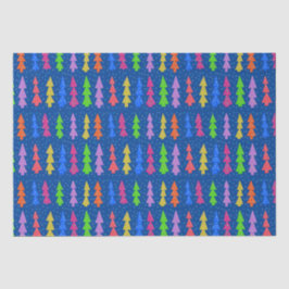 青カラフルのクリスマスツリー 薄葉紙