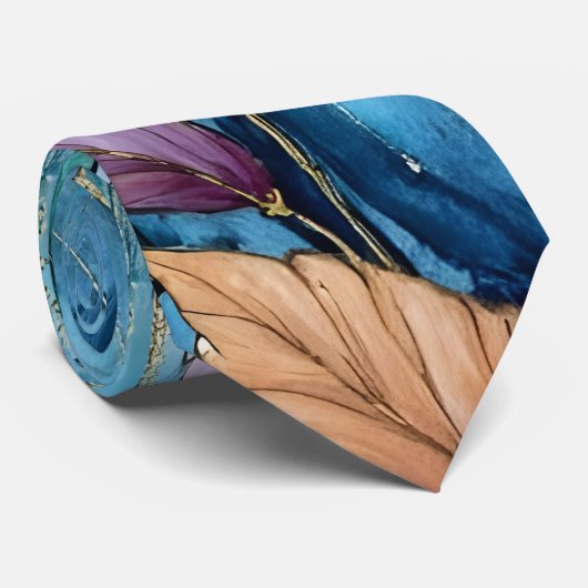 青カラフルの離れ水色 ネクタイ (ロール)