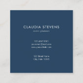 青カラフルエレガントピンク水色抽象芸術 スクエア名刺 (裏面)