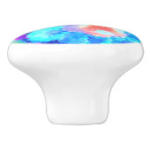 青カラフルフローラ水色 セラミックノブ (側面)