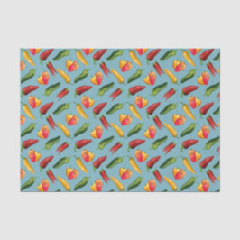 青カラフル唐辛子 薄葉紙